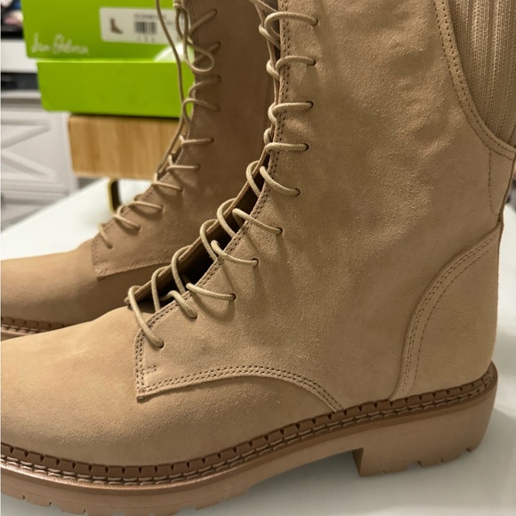 Sam Edelman Lex Sesame Suede Lace Up Boots Size 9 - Picture 3 of 5